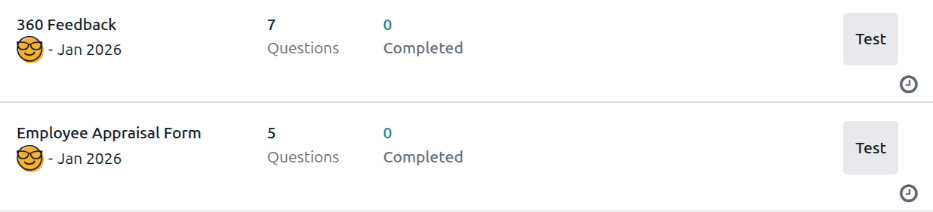 A list view of all available surveys in the Appraisals application.