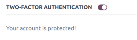 The success message that appears in a user profile when 2fa is successfully enabled.