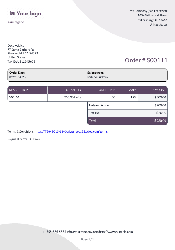 Exemplo de layout de relatório de bolha