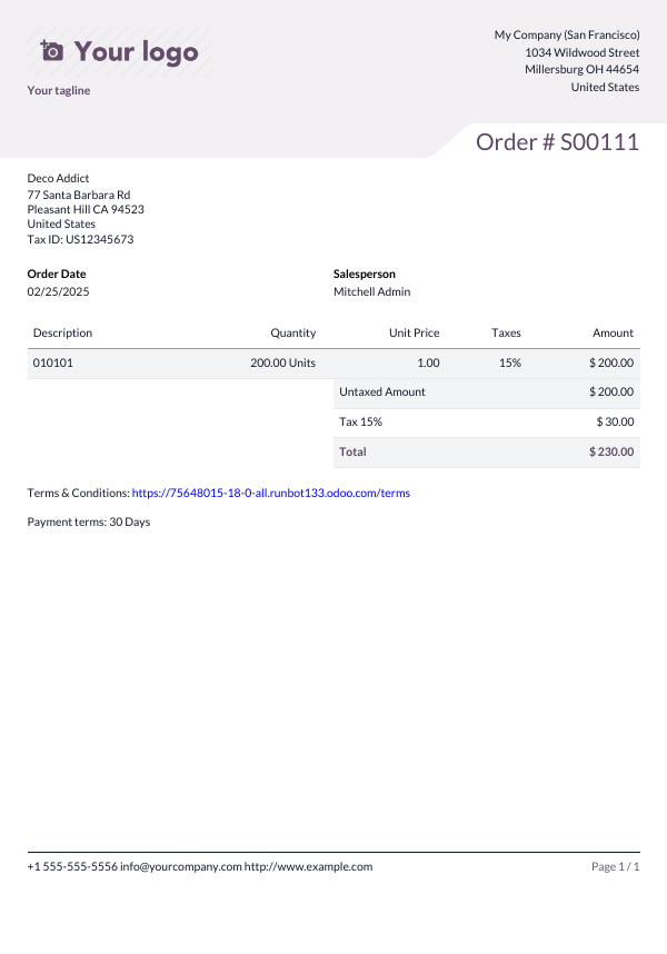 文件夹报告布局示例