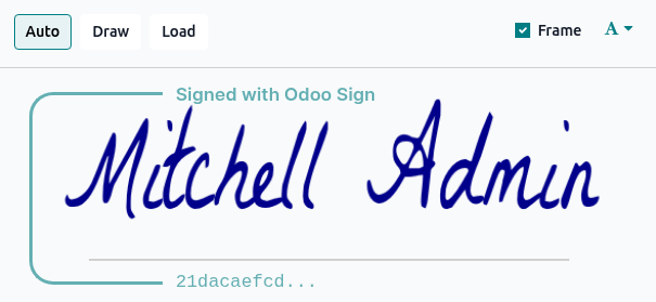 Adding the visual security frame to a signature.
