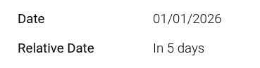 Examples of Date fields with different widgets