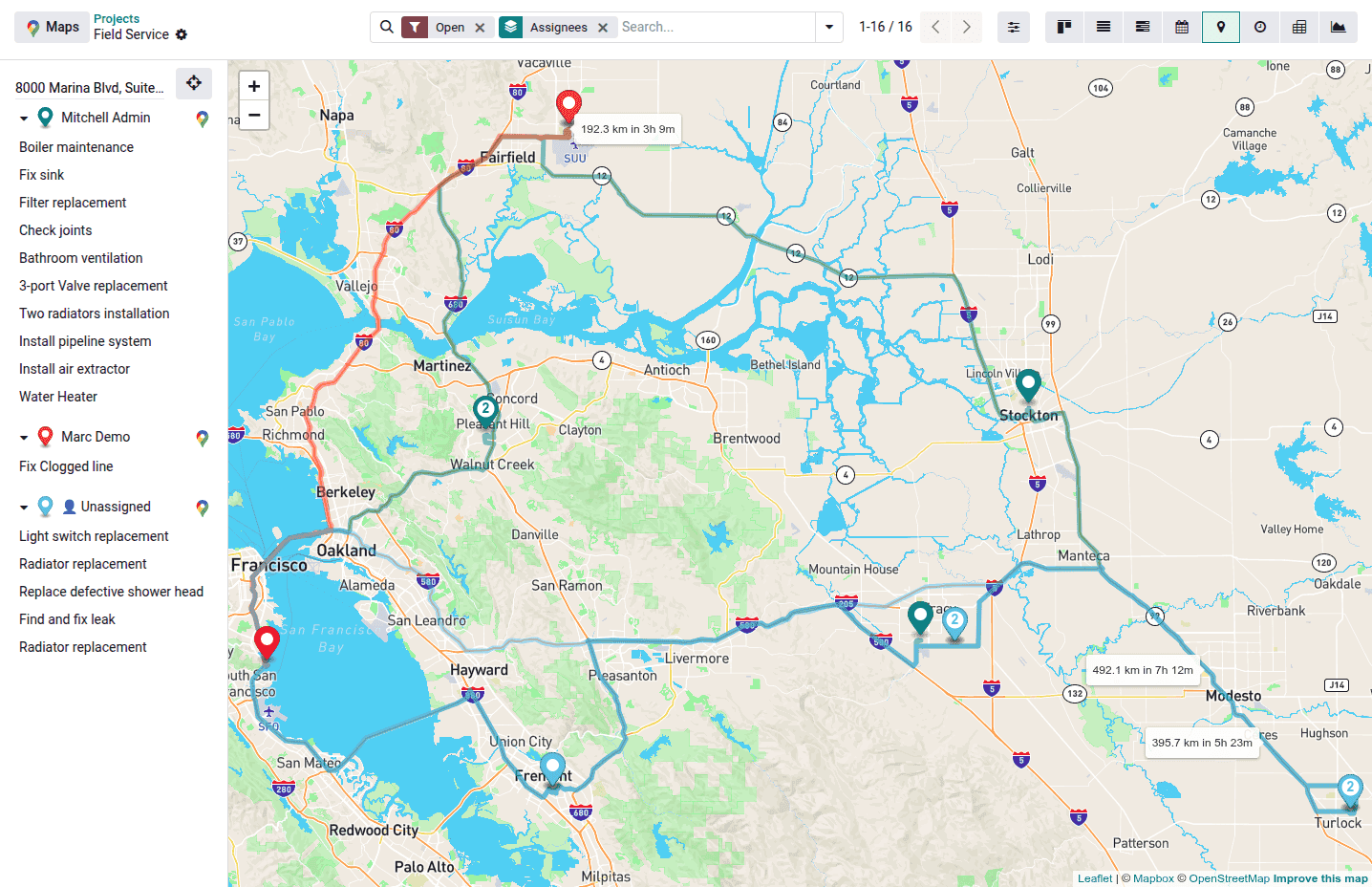 Vue Carte du modèle de tâche