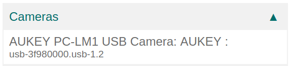Camera herkend op de IoT box.
