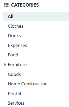 The filter sidebar in the product catalog.