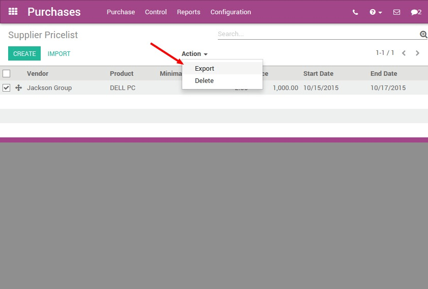 Supplier List Template from www.odoo.com