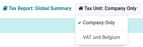 Reporte de impuestos de la unidad de IVA