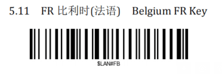 Belgian FR key barcode.