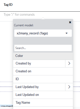 List of available fields for the Tag model.