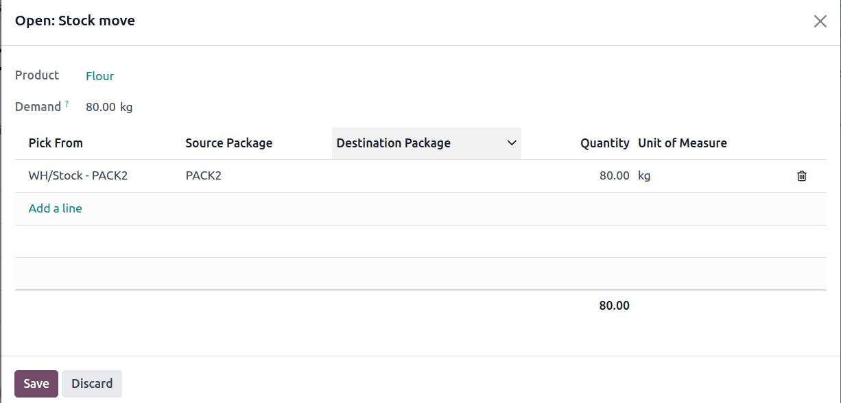Show which package was picked in the *Pick From* field.