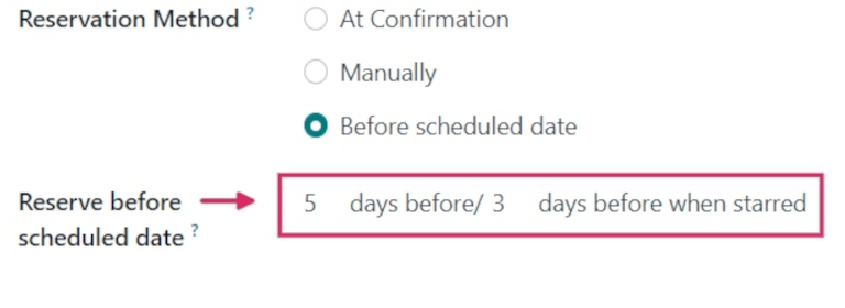 Reserve before scheduled date fields with before scheduled date method chosen.