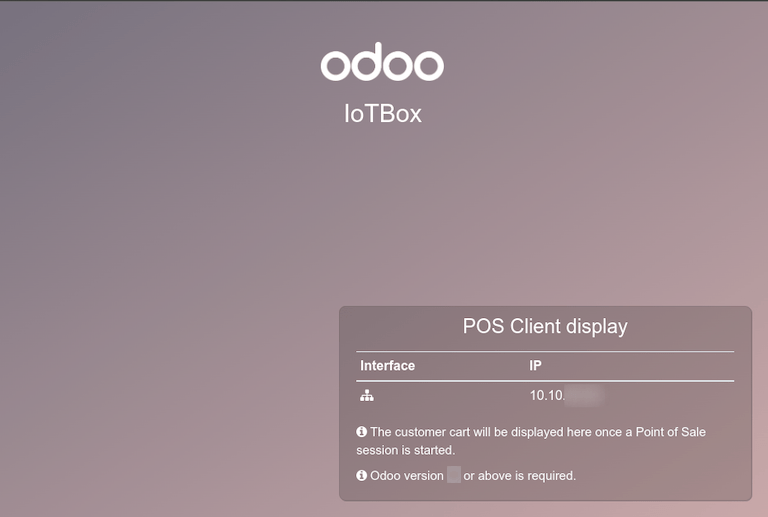 当屏幕显示器成功连接到物联网盒子时，会出现默认的 "POS 客户端显示" 屏幕。