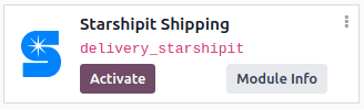 Odoo 应用程序模块中的 Starshipit 运输模块。