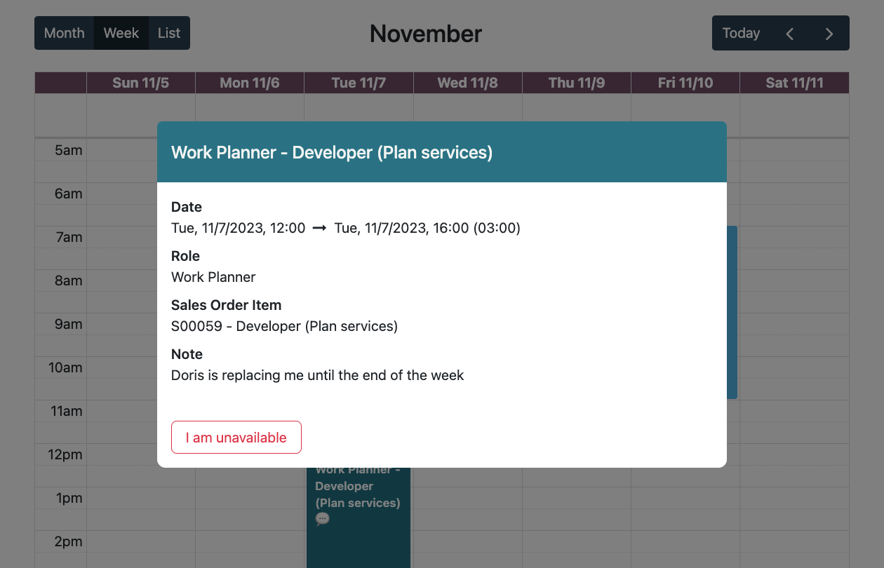 Odoo Planlægning – bytte vagter