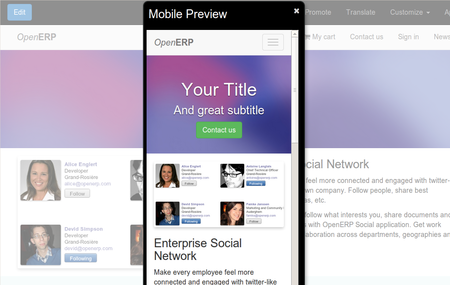 Odoo CMS - Mobile Friendly